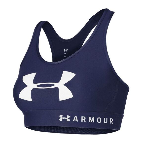 ✨Under Armour Women's Mid Keyhole Graphic Sz Large Navy Sports Bra✨ - Picture 5 of 10